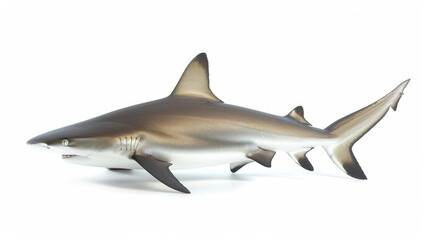 Naklejka premium Grey Reef Shark full body on white background