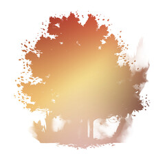 Autumn Tree Silouhette and Shape With Transparent Background