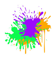 Colorful splash in graffiti grunge style. Vector isolated illustration