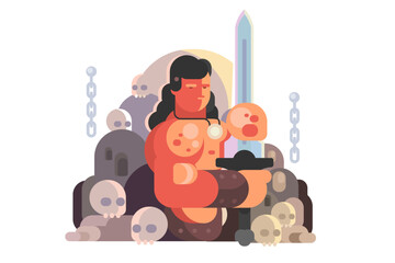 Warrior Holding Sword