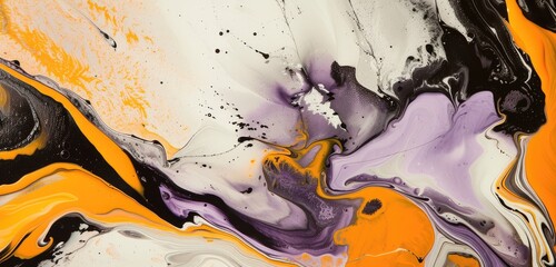 Obraz premium Abstract Swirling Paint Patterns in Bold Colors