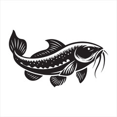 fish silhouette - cut out vector icon