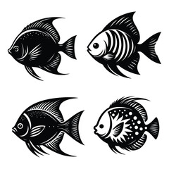 Naklejka premium Fish Silhouette Vector illustration on white background