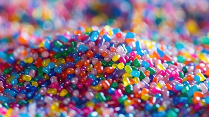 Vibrant Pile of Rainbow Beads