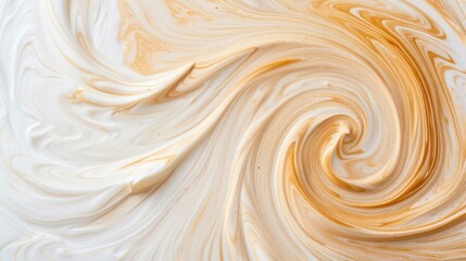 A mesmerizing marbled pattern featuring swirling designs of coffee and milk, creating a beautiful organic texture.