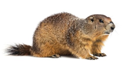 Obraz premium Groundhog (Woodchuck) full body on white background