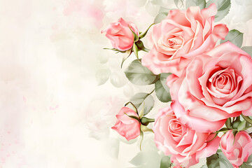 Vintage Romantic Pink Roses