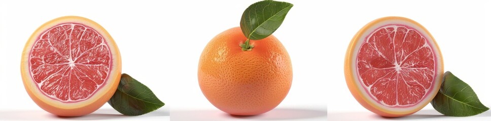 Detailed Grapefruit Hyperrealistic PNG Isolated On Transparent Background