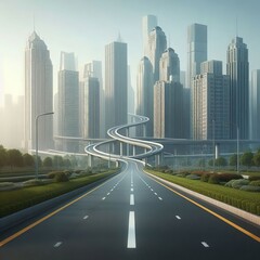 Fototapeta premium road or path leading forward Hyperrealistic Highly Detailed Isolated On Transparent Background
