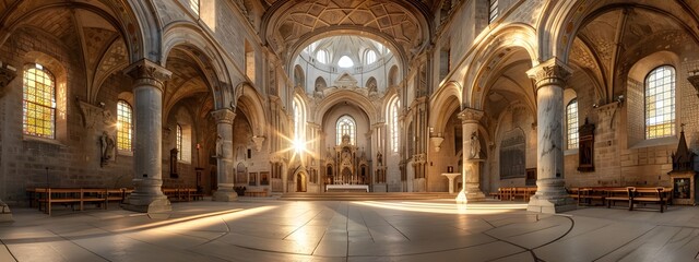 Interior of the old cathedral, church