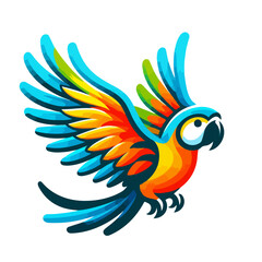 A flat vector logo of a parrot.