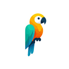 A flat vector logo of a parrot.
