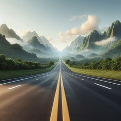 road or path leading forward Hyperrealistic Highly Detailed Isolated On Transparent Background