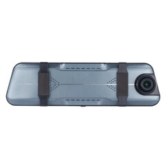 Car DVR on the mirror, on a white background.