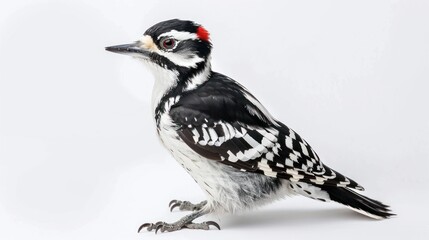 Obraz premium Hairy Woodpecker full body on white background