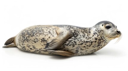 Fototapeta premium Harbor Seal full body on white background