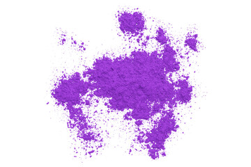 Purple powder isolated on transparent background