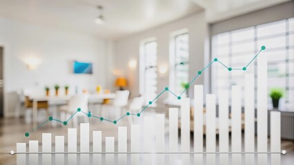 Real Estate Market Data Presentation Backdrop with Infographic Elements
