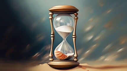 Timeless Sand Hourglass with Seashell