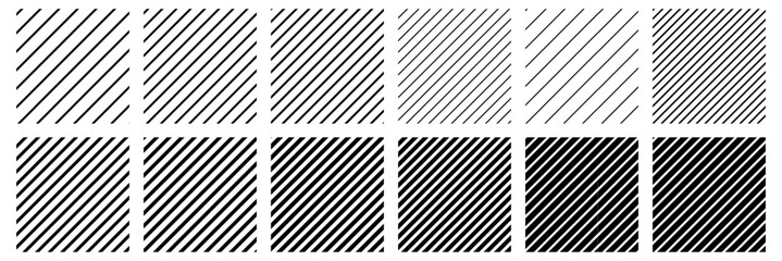 collection of diagonal lines stripes patterns. vector seamless background