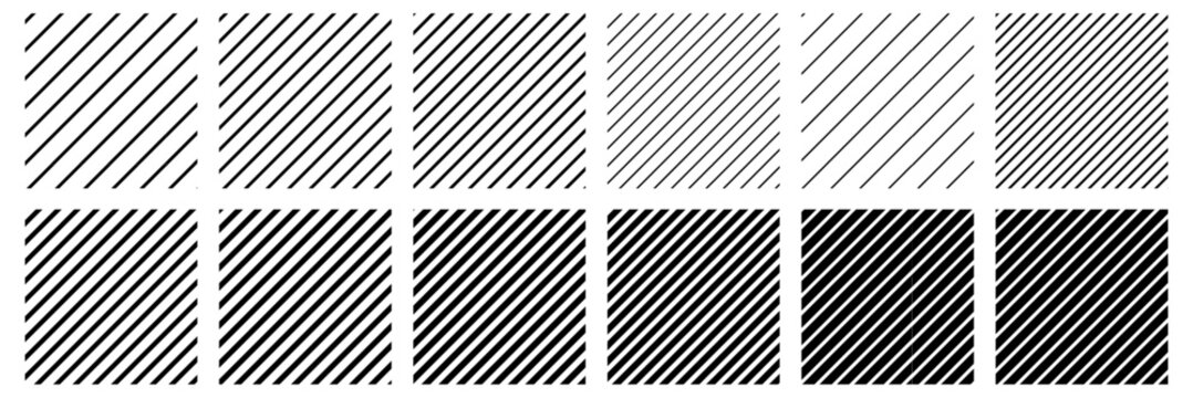 collection of diagonal lines stripes patterns. vector seamless background