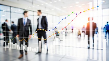 Obraz premium Corporate Performance Analysis Overlay with Financial Graphs 