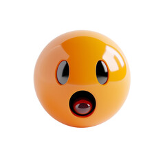 Fototapeta premium 3d surprise face icon on transparent background