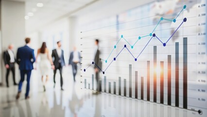 Professional Economic Report Background with Data Visualization
