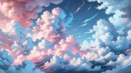 Abstract digital art piece Pastel hues of pink