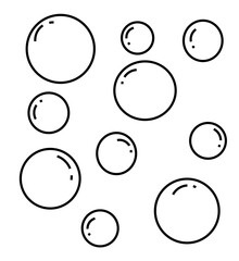 water bubble illustration with hand drawn doodle cartoon style vector