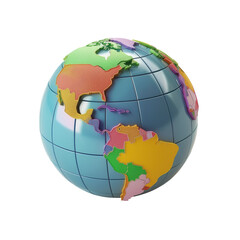 Naklejka premium 3d world bank icon on transparent background