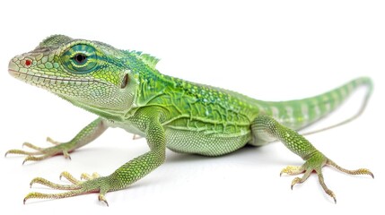 Fototapeta premium Knight Anole full body on white background