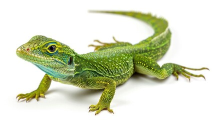 Fototapeta premium Knight Anole full body on white background