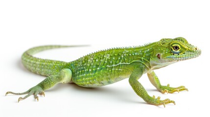 Obraz premium Knight Anole full body on white background