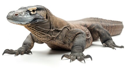 Obraz premium Komodo Dragon full body on white background