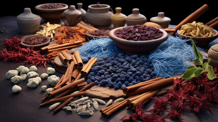 Assortment of Exotic Spices and Herbs