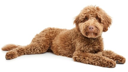 Fototapeta premium Labradoodle full body on white background