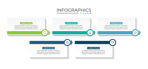 Presentation business infographic template with 5 options. Vector illustration.