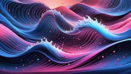 Abstract digital art piece Abstract Wavy Background With