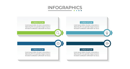 Presentation business infographic template with 4 options. Vector illustration.