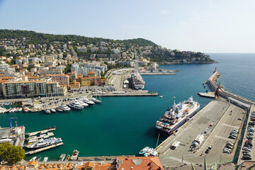 The panorama of Port Lympia, Nice, France	