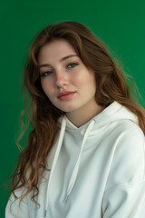 Fototapeta premium portrait of a woman in hoodie
