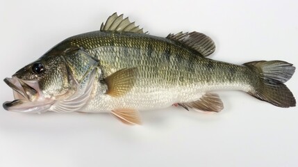 Fototapeta premium Largemouth Bass full body on white background