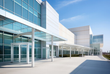 Obraz premium Modern Corporate Office Building Entrance Facade