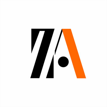 Modern simple letter ZA or 7A logo design.