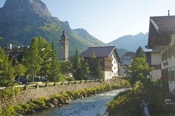 Lech am Arlberg, a mountain village in Austria	