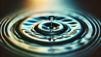 Close-up of Water Droplet Creating Ripples