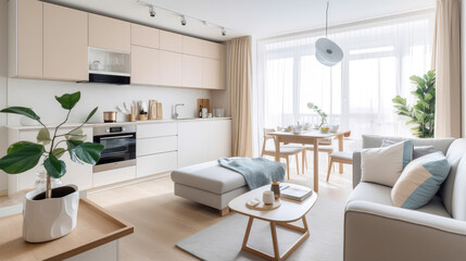 Modern Minimalist Apartment Living Space