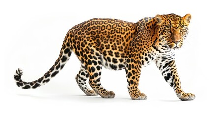 Obraz premium Leopard full body on white background