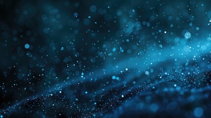Fototapeta premium Particle Dust Abstract Background in Dark Blue for Christmas Celebration